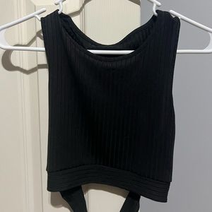 black cross back tank top